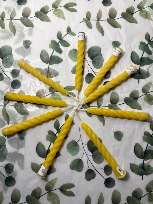 Beeswax candles swirl