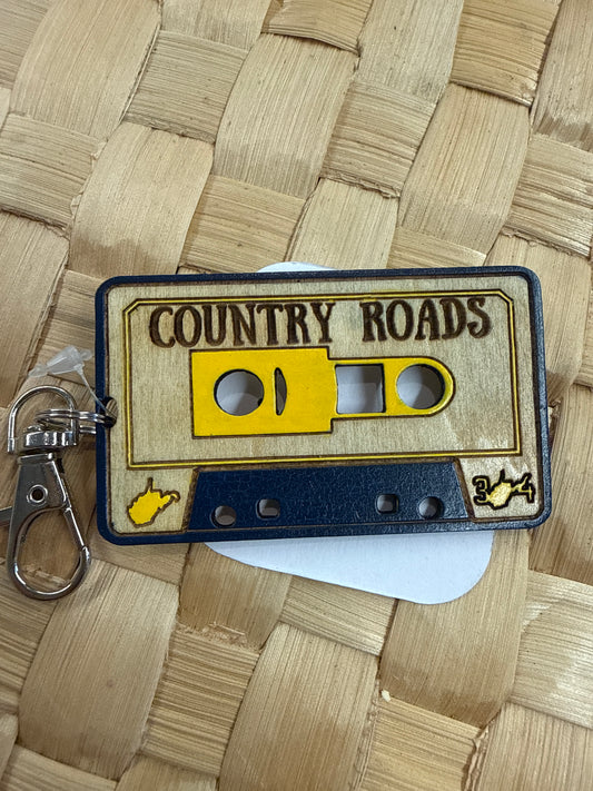 Country roads tape keychain