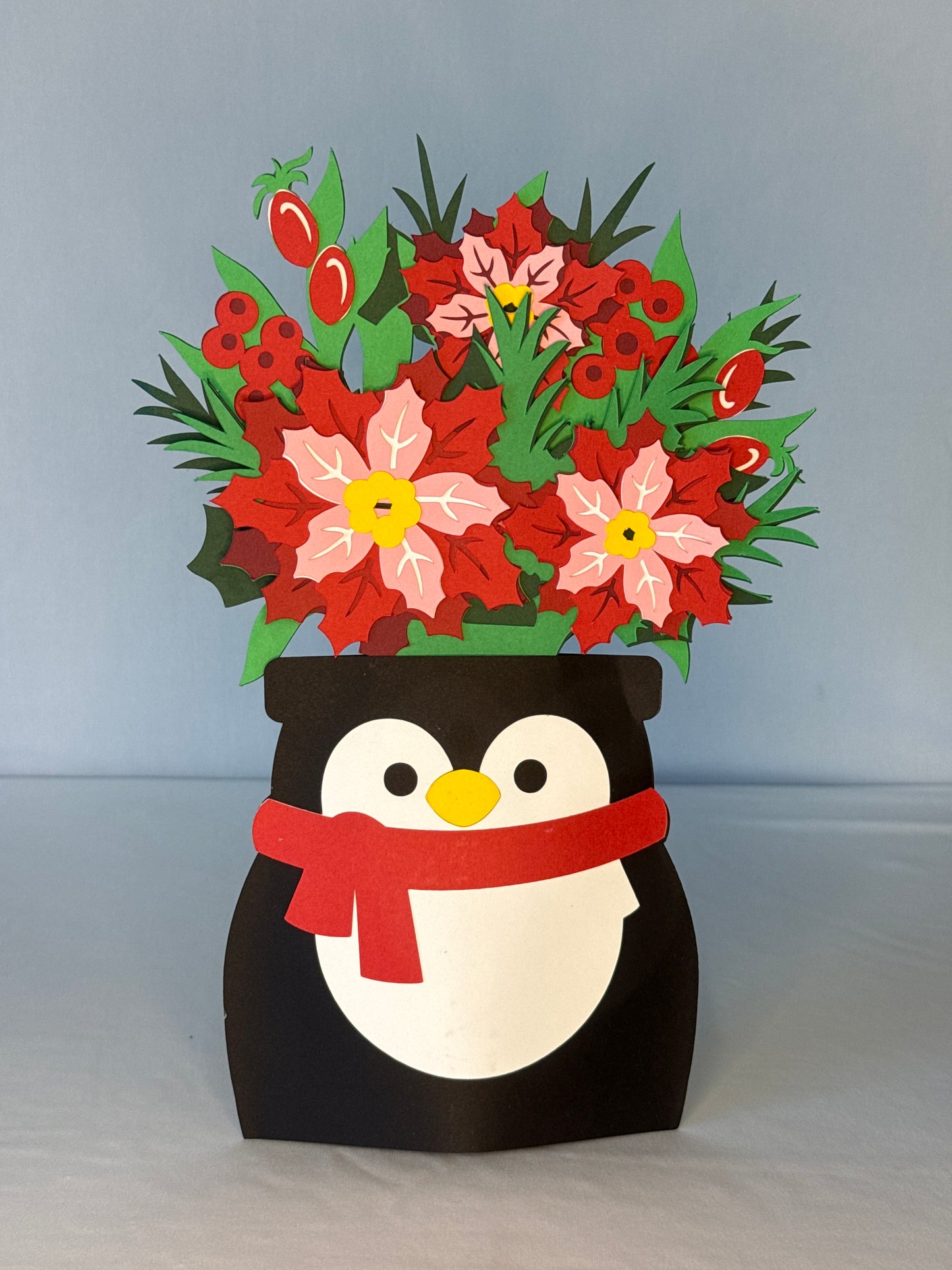 Penguin Vase Christmas card