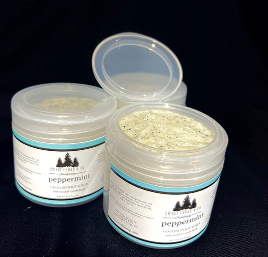Cooling Peppermint Foot Scrub with Jojoba beads and sugar