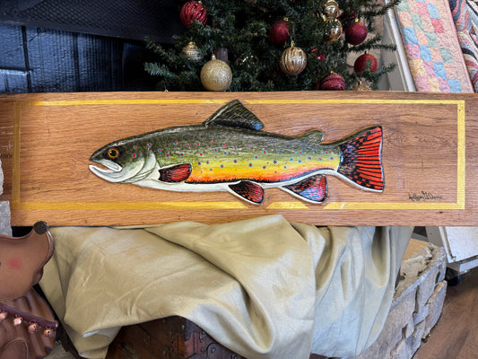 Trout on reclaimed white oak