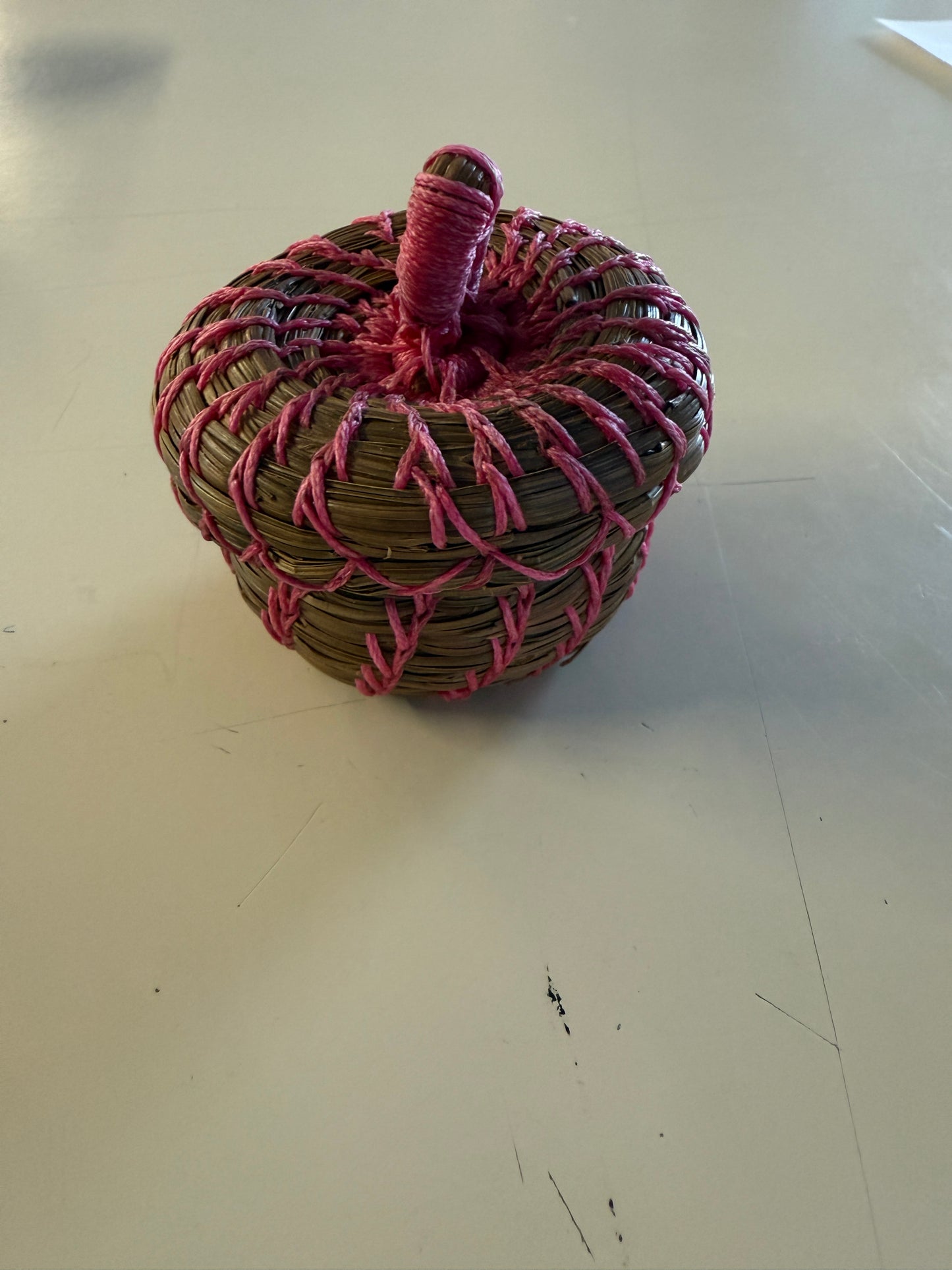 XXsmall Pink Pine needle basket