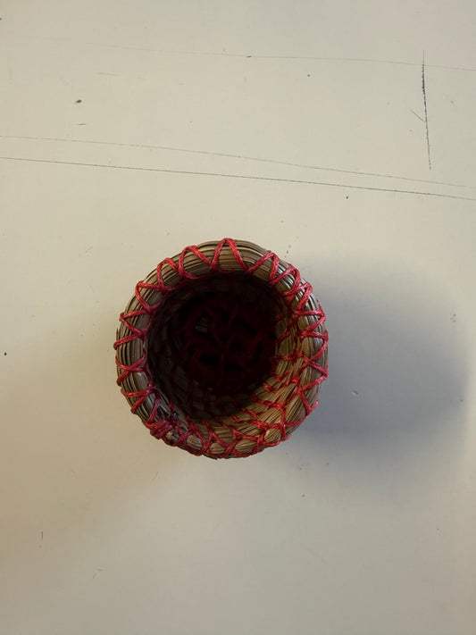Small Red pine needle basket