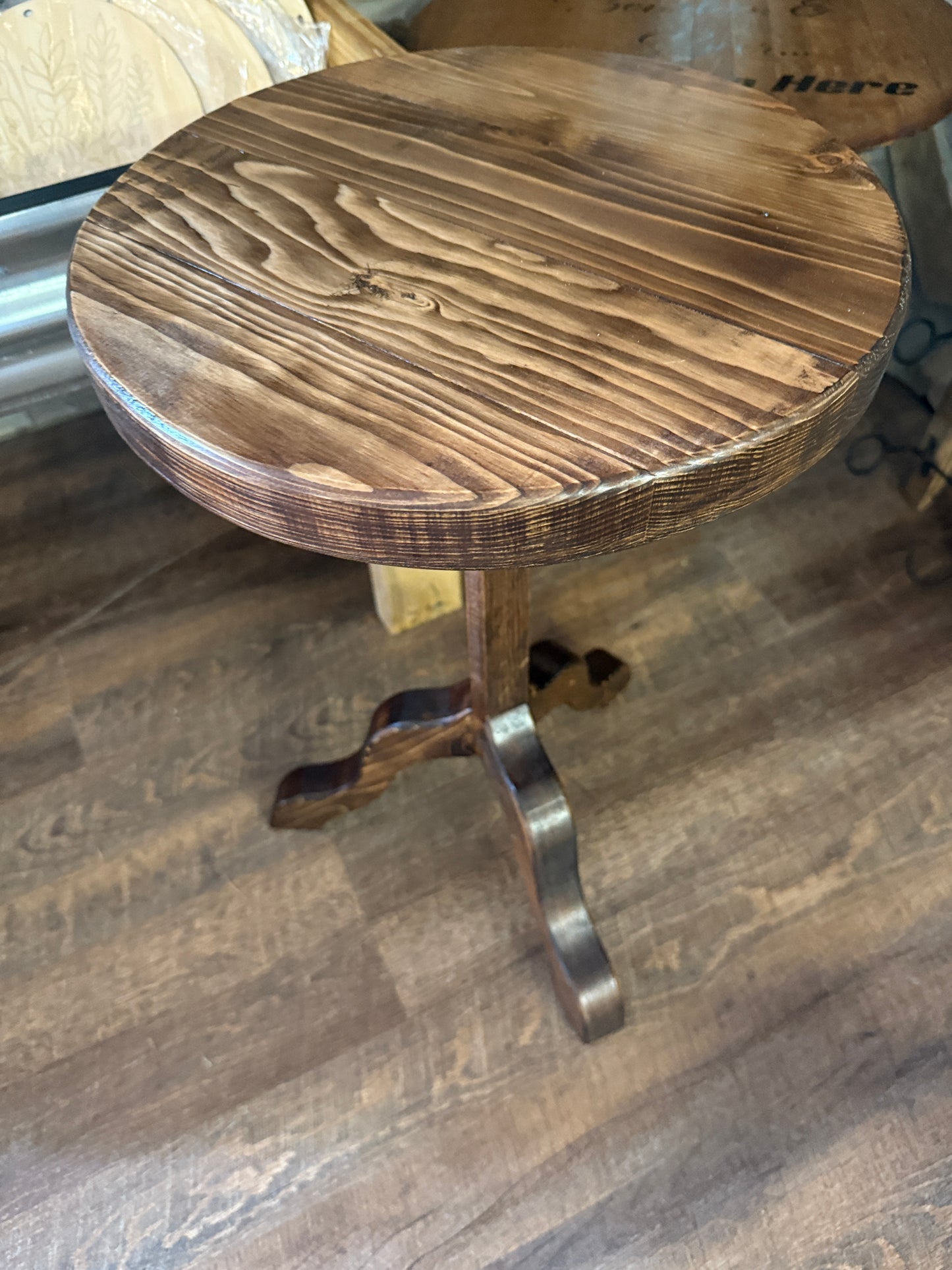 Plant stand three legged Black walnut stain